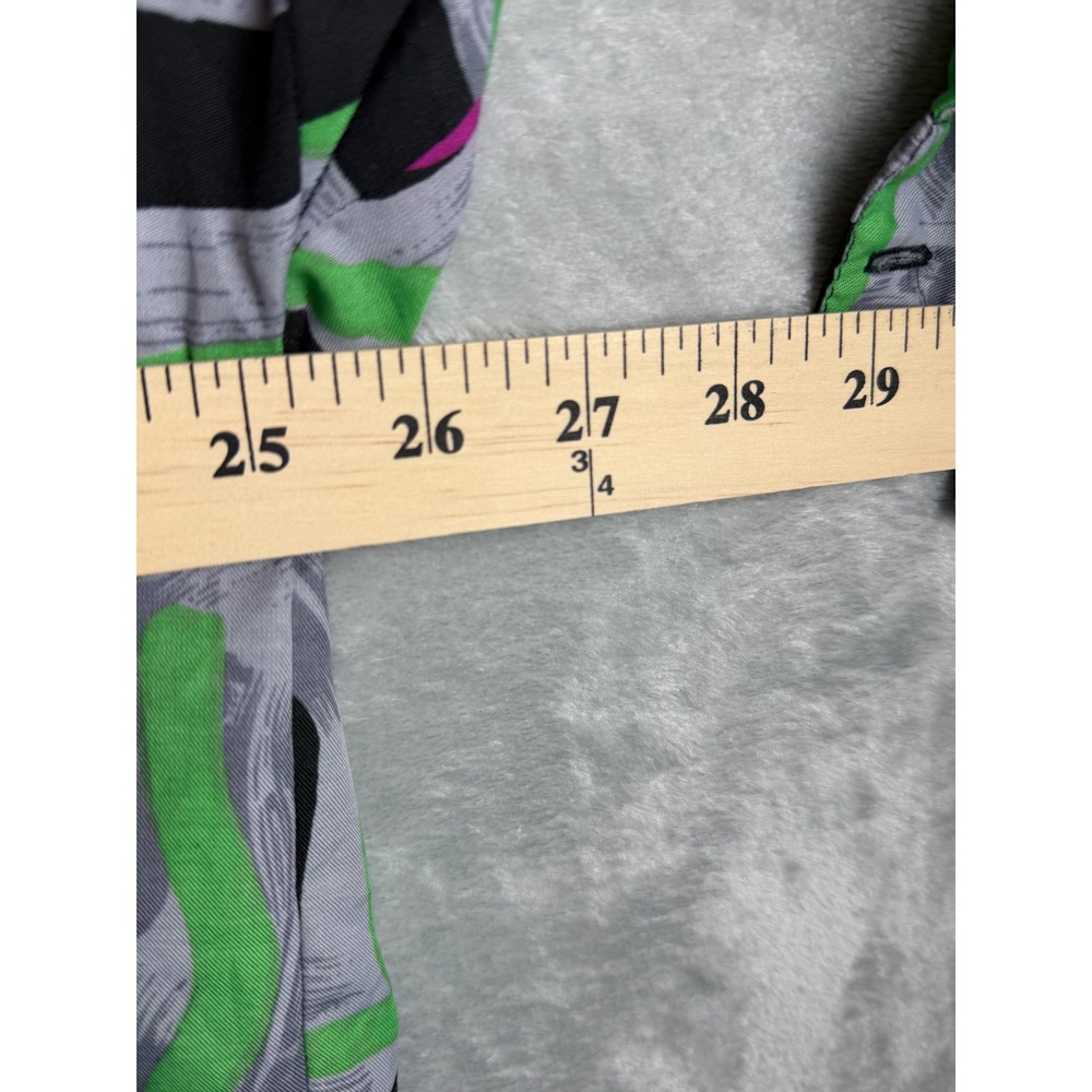 JULIO Blouse Womens Black Green Pink Abstract Button Front Long Tunic 3X - Picture 7 of 9